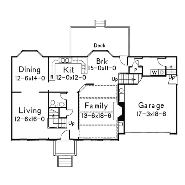 Southern House Plan First Floor - Tidewater Colonial Home 001D-0009 - Shop House Plans and More