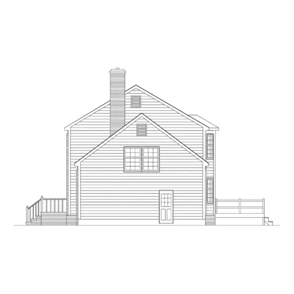 Southern House Plan Right Elevation - Tidewater Colonial Home 001D-0009 - Shop House Plans and More