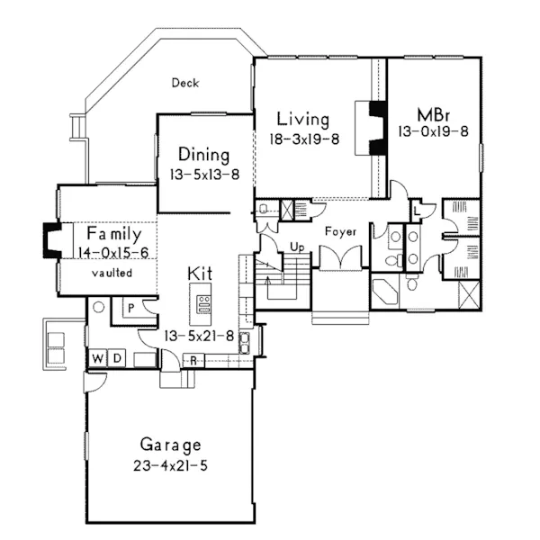 Contemporary House Plan First Floor - Compton Contemporary Home 001D-0010 - Search House Plans and More