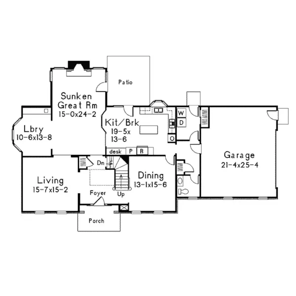 Colonial House Plan First Floor - Fairhaven Georgian Home 001D-0011 - Search House Plans and More