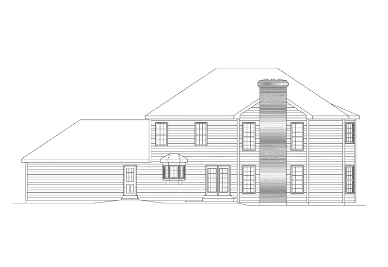 Traditional House Plan Rear Elevation - Fairhaven Georgian Home 001D-0011 - Search House Plans and More