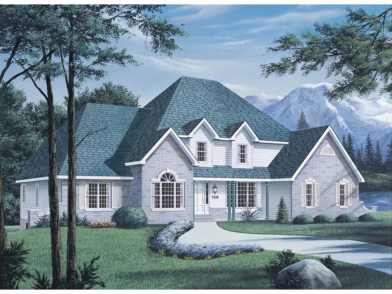 Traditional House Plan Front Photo 02 - Manor House Luxury Home 001D-0012 - Shop House Plans and More