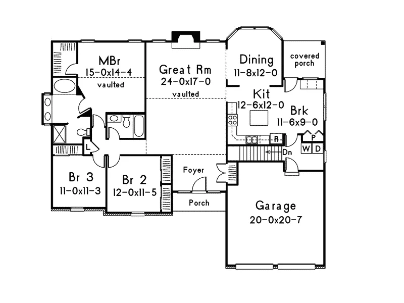 Traditional House Plan First Floor - Mooreland Traditional Home 001D-0013 - Shop House Plans and More