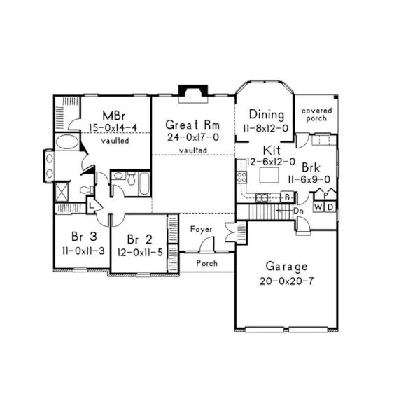 Traditional House Plan First Floor - Mooreland Traditional Home 001D-0013 - Shop House Plans and More