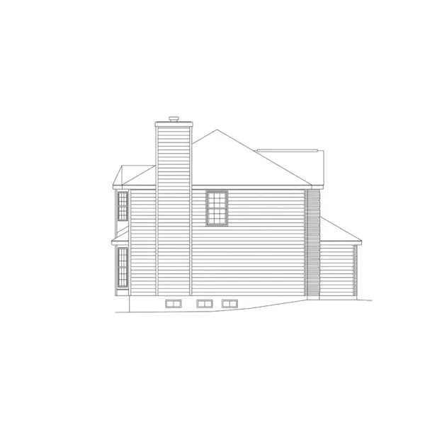 Traditional House Plan Left Elevation - Collingwood Georgian Style Home | Georgian Home Plan