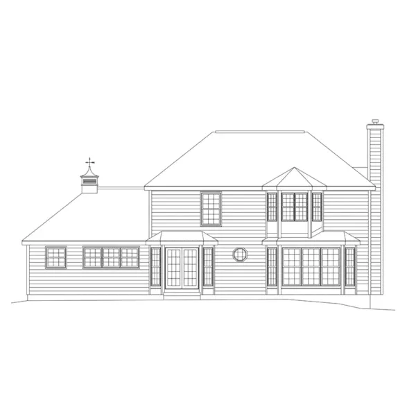 Traditional House Plan Rear Elevation - Collingwood Georgian Style Home | Georgian Home Plan