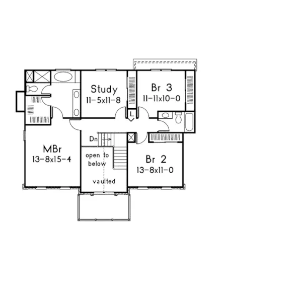 Colonial House Plan Second Floor - Colonial Style House | Traditional Colonial House Plan