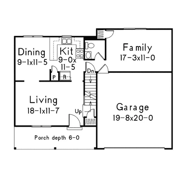 Farmhouse Plan First Floor - Brookdale Country Home 001D-0019 - Search House Plans and More