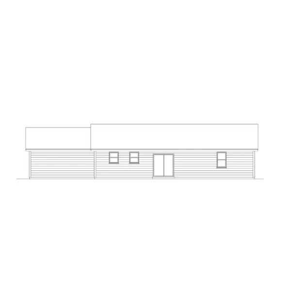 Ranch House Plan Rear Elevation - Crawford Ranch Home 001D-0023 - Search House Plans and More