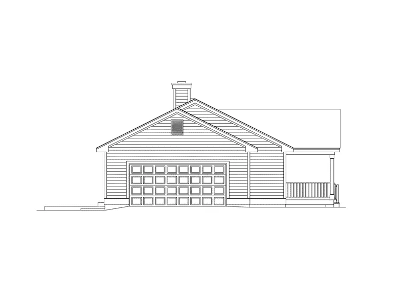 Ranch House Plan Left Elevation - Brightmoore Country Ranch Home 001D-0024 | Country Ranch Style Home
