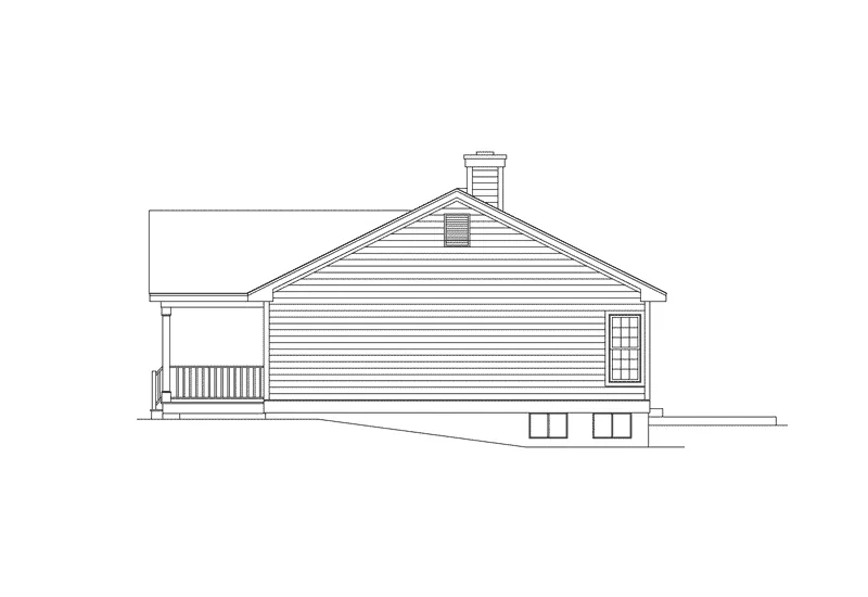 Ranch House Plan Right Elevation - Brightmoore Country Ranch Home 001D-0024 | Country Ranch Style Home