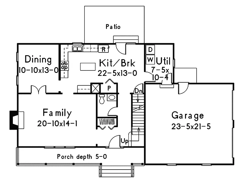Farmhouse Plan First Floor - Parkdale Country Home 001D-0025 - Shop House Plans and More