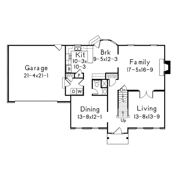 Early American House Plan First Floor - Keaton Traditional Home 001D-0026 - Search House Plans and More