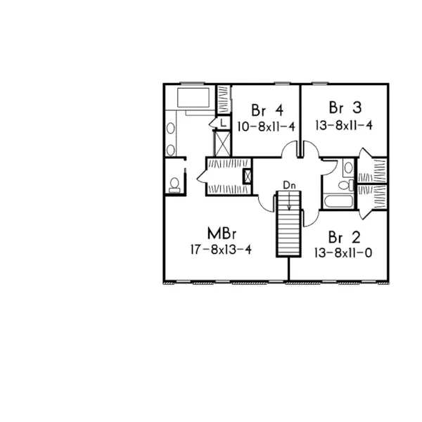 Early American House Plan Second Floor - Keaton Traditional Home 001D-0026 - Search House Plans and More