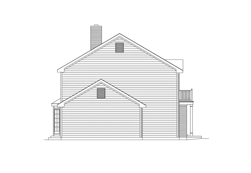 Early American House Plan Left Elevation - Keaton Traditional Home 001D-0026 - Search House Plans and More