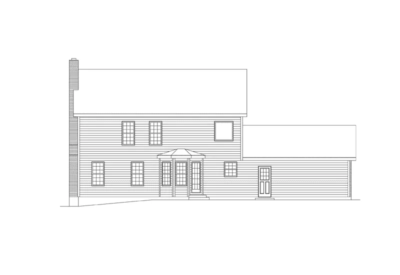Early American House Plan Rear Elevation - Keaton Traditional Home 001D-0026 - Search House Plans and More
