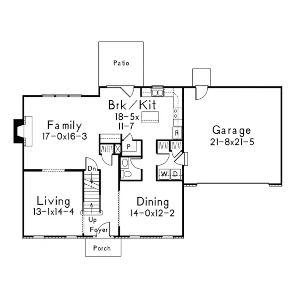 Colonial House Plan First Floor - Whitefeld Colonial Home 001D-0027 - Shop House Plans and More