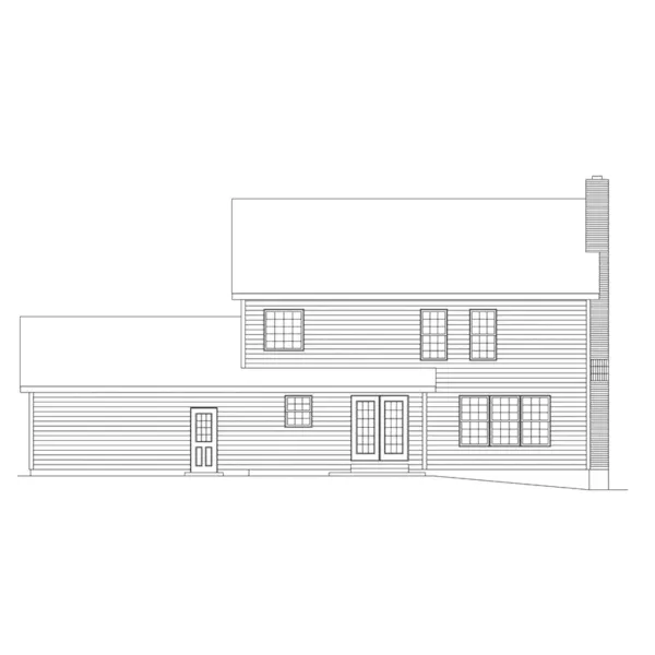 Colonial House Plan Rear Elevation - Whitefeld Colonial Home 001D-0027 - Shop House Plans and More