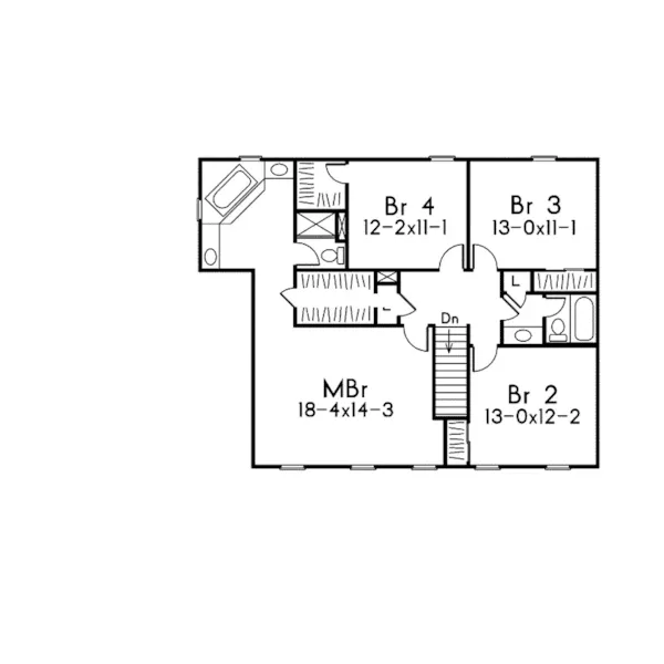 Georgian House Plan Second Floor - Yorkcrest Colonial Home 001D-0028 - Shop House Plans and More