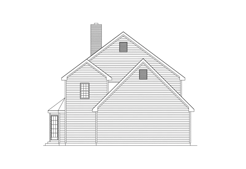 Early American House Plan Left Elevation - Yorkcrest Colonial Home 001D-0028 - Shop House Plans and More