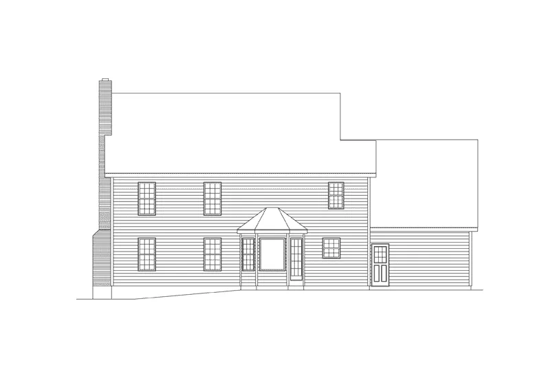 Colonial House Plan Rear Elevation - Yorkcrest Colonial Home 001D-0028 - Shop House Plans and More