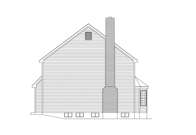 Colonial House Plan Right Elevation - Yorkcrest Colonial Home 001D-0028 - Shop House Plans and More