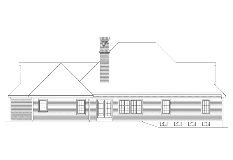Country French House Plan Rear Elevation - Royalton Traditional Home 001D-0032 - Shop House Plans and More