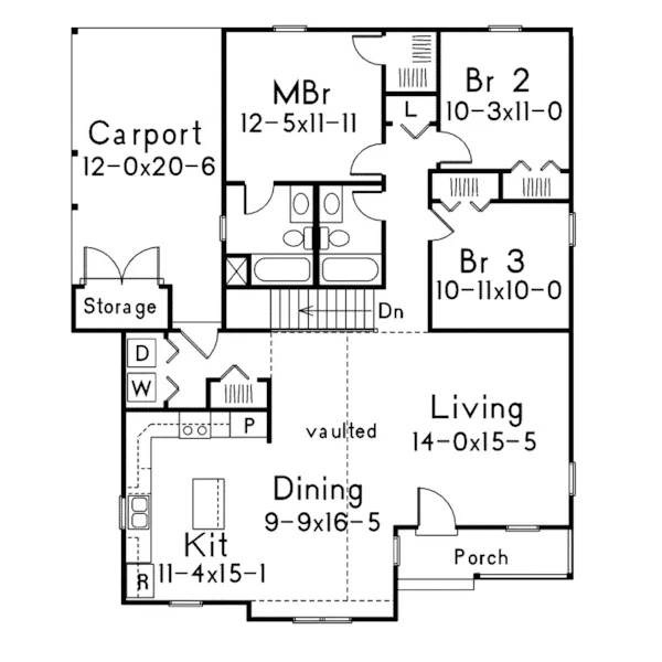 Traditional House Plan First Floor - Franklin Country Ranch Home 001D-0035 - Search House Plans and More