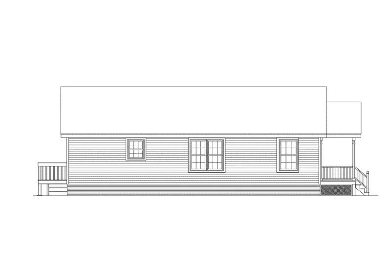 Ranch House Plan Left Elevation - Waverly Country Cottage Home 001D-0036 - Shop House Plans and More