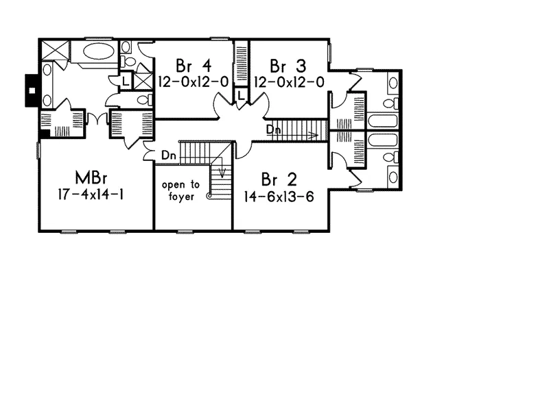 Colonial House Plan Second Floor - Prescott Greek Revival Home 001D-0037 - Shop House Plans and More