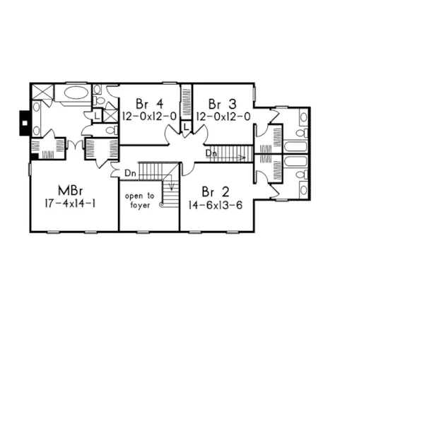 Colonial House Plan Second Floor - Prescott Greek Revival Home 001D-0037 - Shop House Plans and More