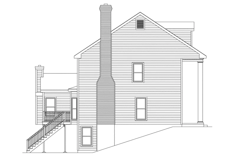 Traditional House Plan Left Elevation - Prescott Greek Revival Home 001D-0037 - Shop House Plans and More