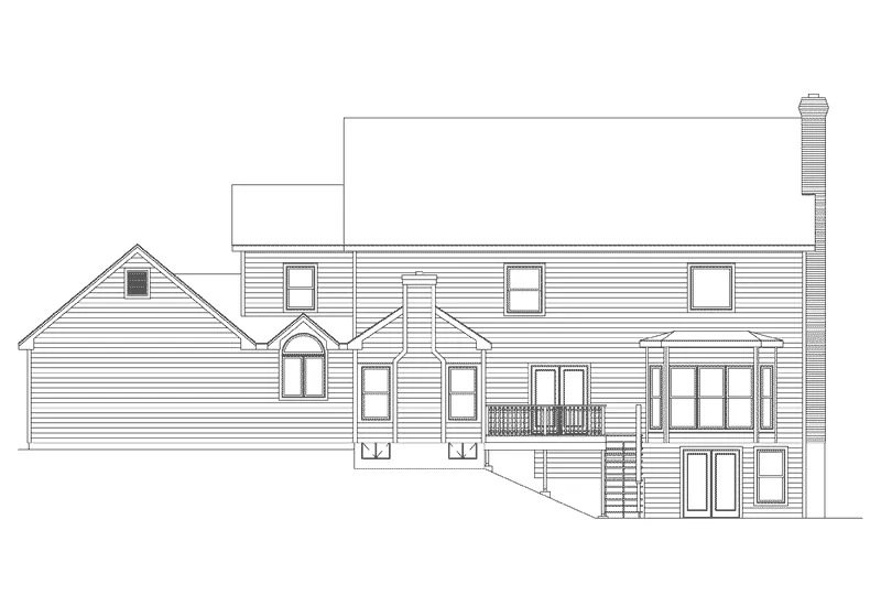 Colonial House Plan Rear Elevation - Prescott Greek Revival Home 001D-0037 - Shop House Plans and More