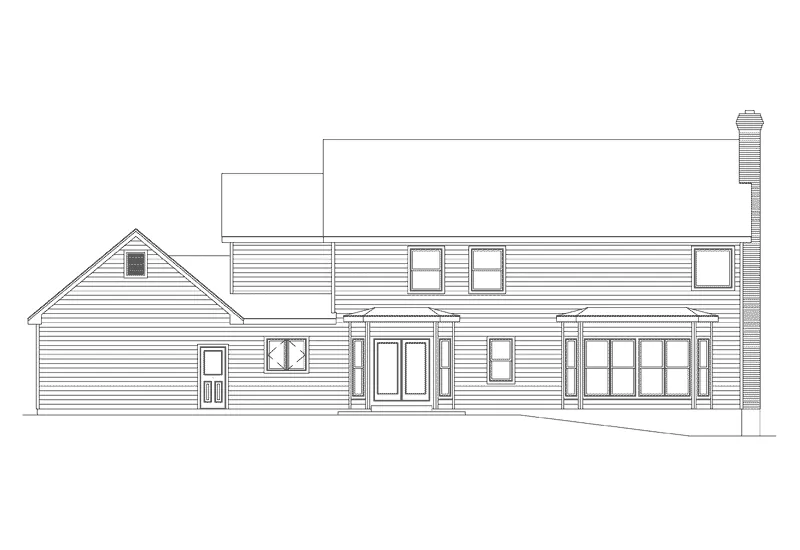Traditional House Plan Rear Elevation - Ridgemont Colonial Luxury Home 001D-0038 - Shop House Plans and More