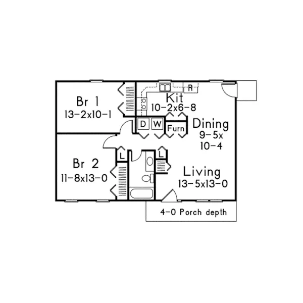 Vacation House Plan First Floor - Provider I Ranch Cottage Home 001D-0039 - Shop House Plans and More