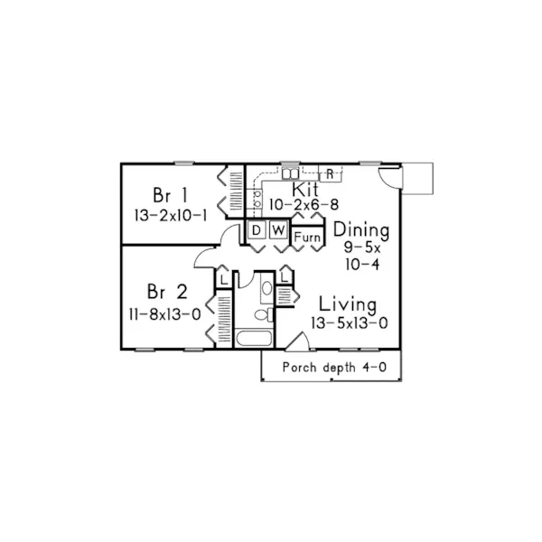 Country House Plan First Floor - Provider II Country Ranch Home 001D-0040 - Shop House Plans and More