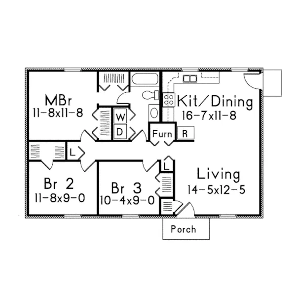 Vacation House Plan First Floor - Grass Roots II Ranch Home 001D-0042 - Search House Plans and More