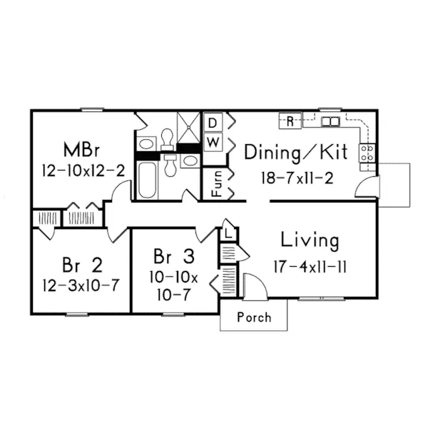 Country House Plan First Floor - Boone Ranch Home 001D-0043 - Search House Plans and More