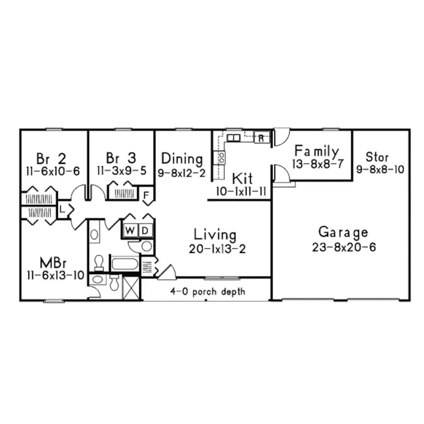 Country House Plan First Floor - Hy-Style Ranch II Country Home 001D-0047 - Search House Plans and More