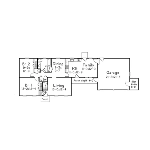 Country House Plan First Floor - Snug Harbor II Ranch Home 001D-0051 - Shop House Plans and More