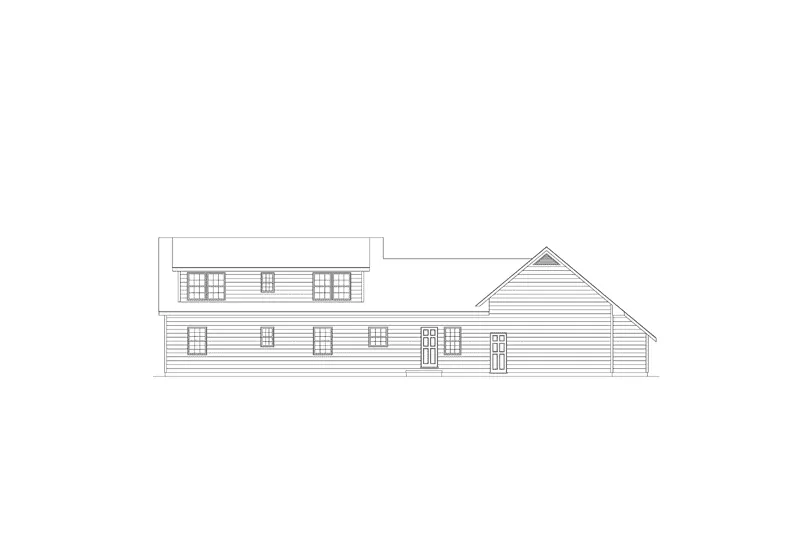 Country House Plan Rear Elevation - Snug Harbor II Ranch Home 001D-0051 - Shop House Plans and More