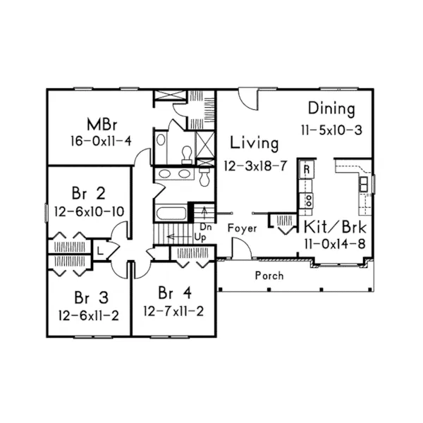 Ranch House Plan First Floor - Summit Split-Level Home 001D-0054 - Shop House Plans and More