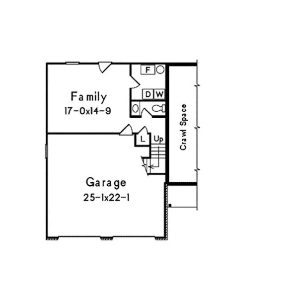 Ranch House Plan Lower Level Floor - Summit Split-Level Home 001D-0054 - Shop House Plans and More