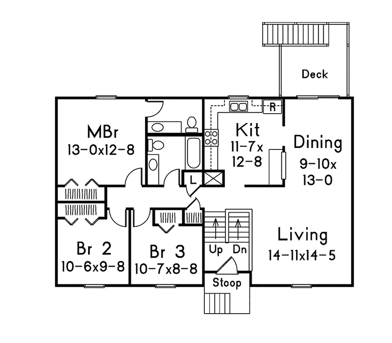 Country House Plan First Floor - Woodland II Split-Level Home 001D-0058 - Shop House Plans and More