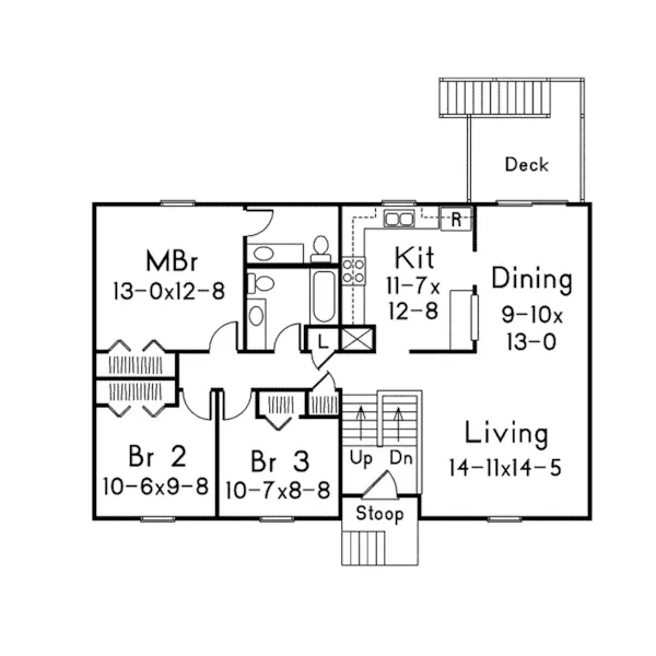 Country House Plan First Floor - Woodland II Split-Level Home 001D-0058 - Shop House Plans and More