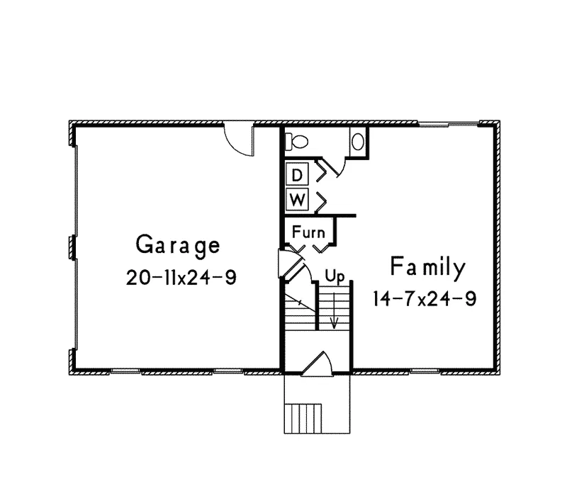 Country House Plan Lower Level Floor - Woodland II Split-Level Home 001D-0058 - Shop House Plans and More