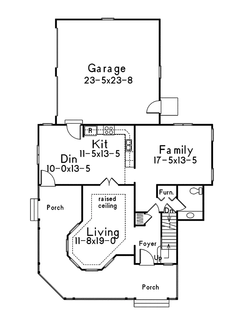 Farmhouse Plan First Floor - Lexington Victorian Home 001D-0059 - Shop House Plans and More