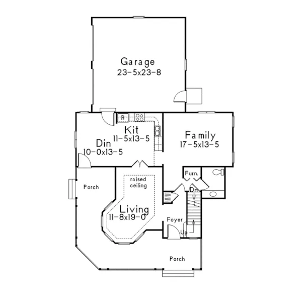 Victorian House Plan First Floor - Lexington Victorian Home 001D-0059 - Shop House Plans and More