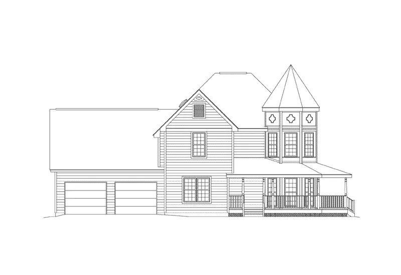 Victorian House Plan Left Elevation - Lexington Victorian Home 001D-0059 - Shop House Plans and More