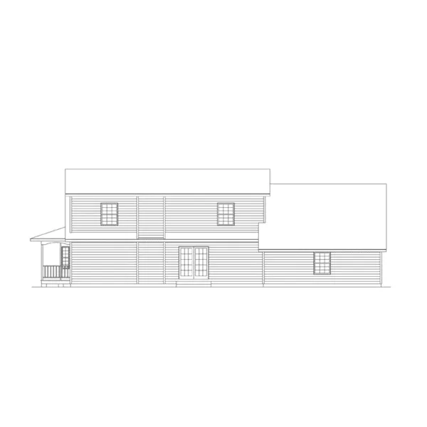 Country House Plan Rear Elevation - Country Ranch Farmhouse 001D-0061 - Search House Plans and More